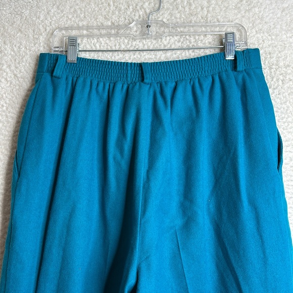 Vintage Potomac Collection Womens Blue Wool Elastic Waist Pants Size 16 - Picture 6 of 9